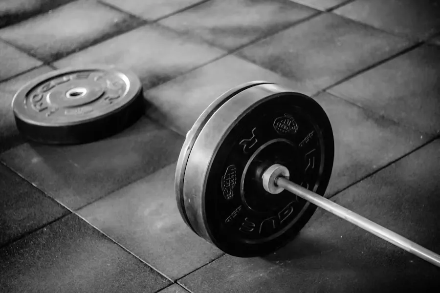Barbell with weight plates