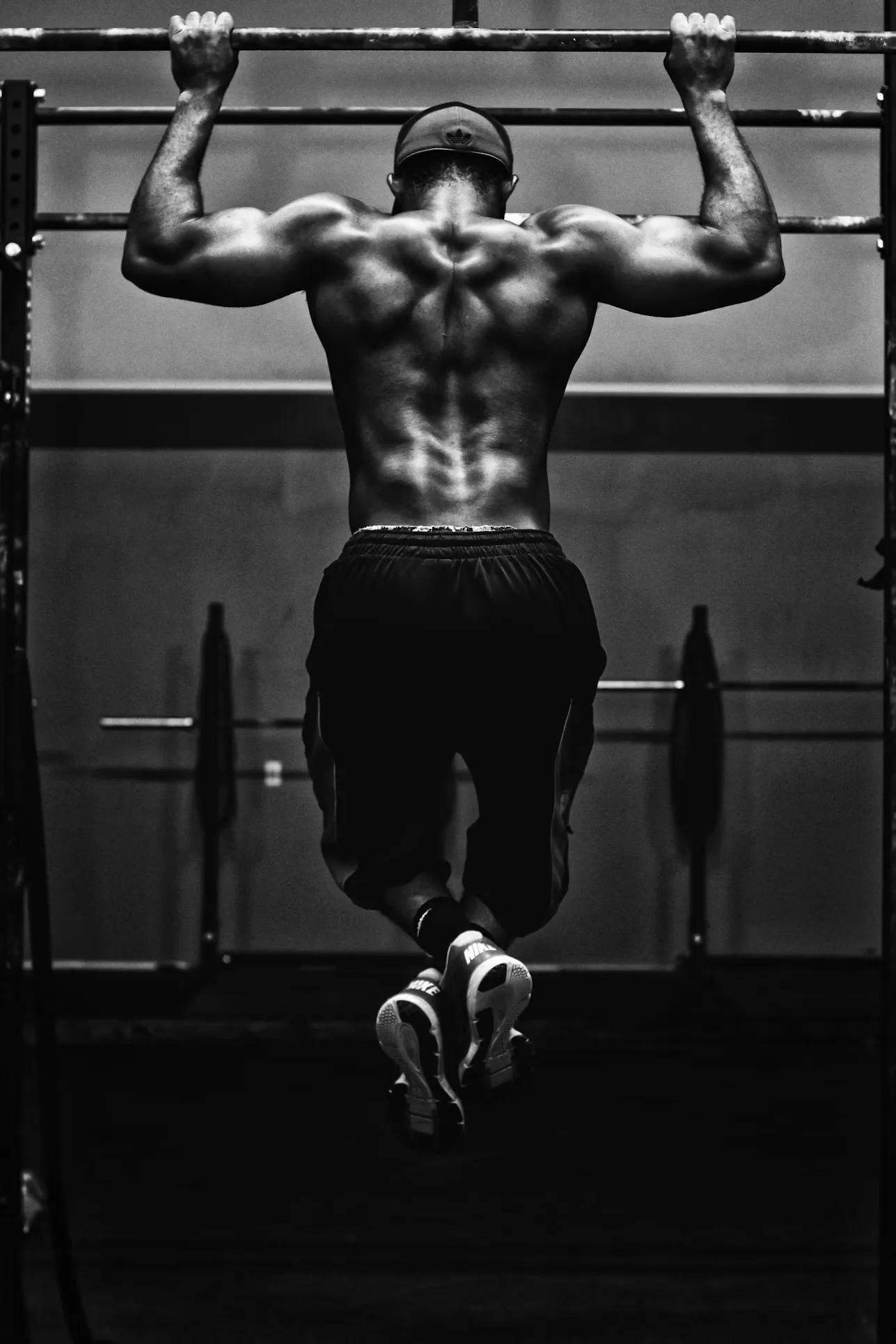 Fit man doing pull ups